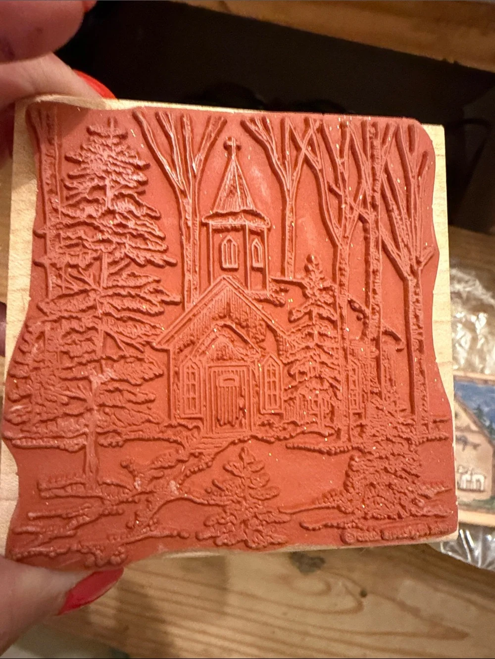 Holiday Rubber Stamp Set - Peace on Earth, Nativity, Snowman